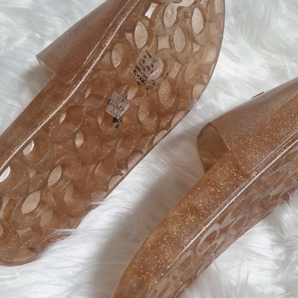 Stylish Gold Glitter Slides - Picture 2 of 2